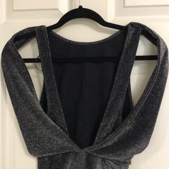 Bershka black/silver glitter bodysuit - Picture 3 of 4